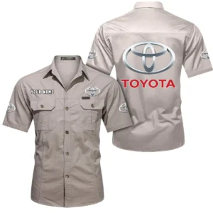 Hybrid Car Exclusive Logo Short Sleeved Shirt, Gift For Hybrid Car Enthusiasts CAR444 - Beige