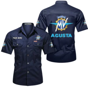 Racing Bike Exclusive Logo Short Sleeved Shirt, Gift For Racing Bike Enthusiasts CAR444 - Dark Blue