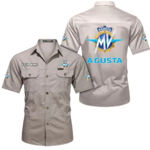 Track-Ready Motorcycle Exclusive Logo Short Sleeved Shirt, Gift For Track-Ready Motorcycle Enthusiasts CAR444 - Beige