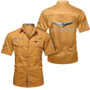 Two-Wheeler Exclusive Logo Short Sleeved Shirt, Gift For Two-Wheeler Lovers CAR444 - Turmeric