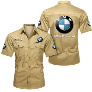 Enduro Motorbike Exclusive Logo Short Sleeved Shirt, Gift For Enduro Motorbike Enthusiasts CAR444 - Khaki