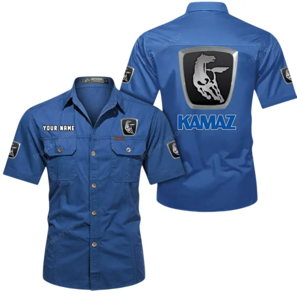 Rally Truck Exclusive Logo Short Sleeved Shirt, Gift For Rally Truck Enthusiasts CAR444 - Cowboy Blue
