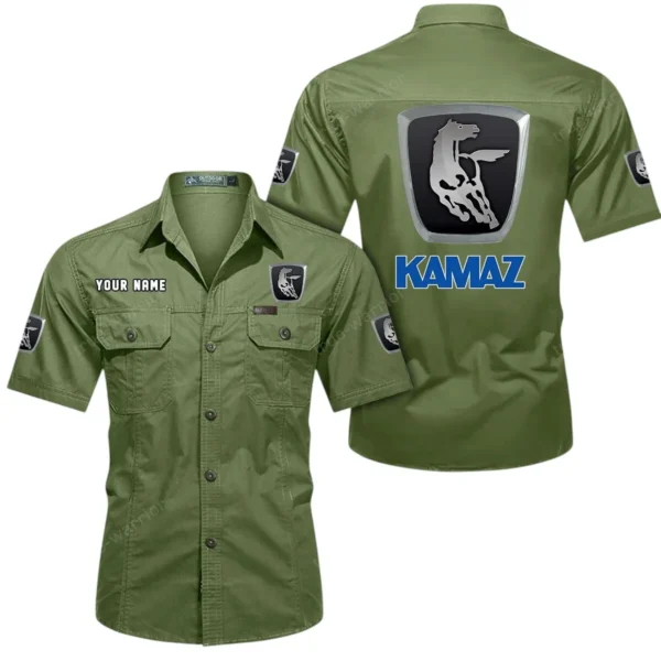 Military Truck Exclusive Logo Short Sleeved Shirt, Gift For Military Truck Lovers CAR444 - Fruit Green
