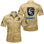 Commercial Lorry Exclusive Logo Short Sleeved Shirt, Gift For Commercial Lorry Lovers CAR444 - Khaki
