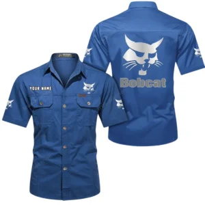 Mini Excavator Exclusive Logo Short Sleeved Shirt, Gift For Mini Excavator Lovers CAR444 - Cowboy Blue