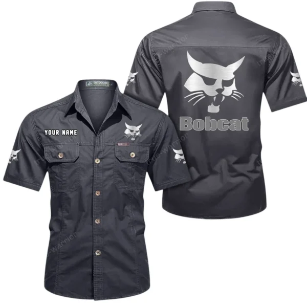 Small Dozer Exclusive Logo Short Sleeved Shirt, Gift For Small Dozer Lovers CAR444 - Gray
