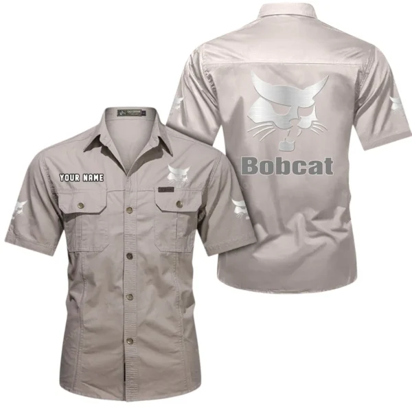 Compact Tractor Exclusive Logo Short Sleeved Shirt, Gift For Compact Tractor Lovers CAR444 - Beige