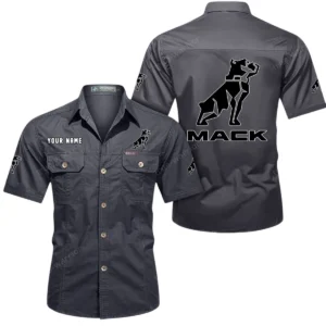 Commercial Lorry Exclusive Logo Short Sleeved Shirt, Gift For Commercial Lorry Enthusiasts CAR444 - Gray