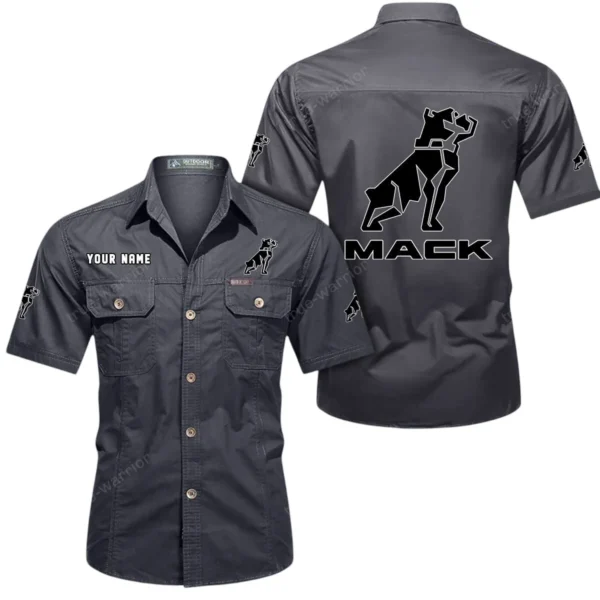 Commercial Lorry Exclusive Logo Short Sleeved Shirt, Gift For Commercial Lorry Enthusiasts CAR444 - Gray