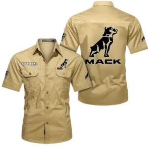 Transport Vehicle Exclusive Logo Short Sleeved Shirt, Gift For Transport Vehicle Enthusiasts CAR444 - Khaki