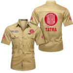 Utility Vehicle Exclusive Logo Short Sleeved Shirt, Gift For Utility Vehicle Enthusiasts CAR444 - Khaki