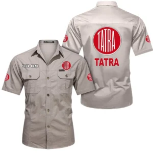 Off-Road Hauler Exclusive Logo Short Sleeved Shirt, Gift For Off-Road Hauler Enthusiasts CAR444 - Beige