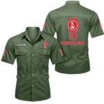 Heavy Truck Exclusive Logo Short Sleeved Shirt, Gift For Heavy Truck Enthusiasts CAR444 - Army Green