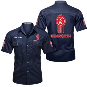 Freight Truck Exclusive Logo Short Sleeved Shirt, Gift For Freight Truck Enthusiasts CAR444 - Dark Blue