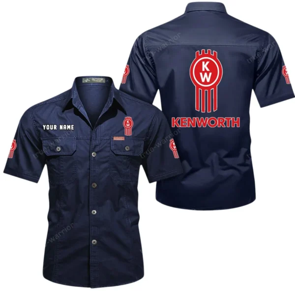 Freight Truck Exclusive Logo Short Sleeved Shirt, Gift For Freight Truck Enthusiasts CAR444 - Dark Blue
