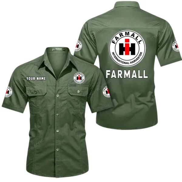 Classic Farm Tractor Exclusive Logo Short Sleeved Shirt, Gift For Classic Farm Tractor Lovers CAR444 - Army Green