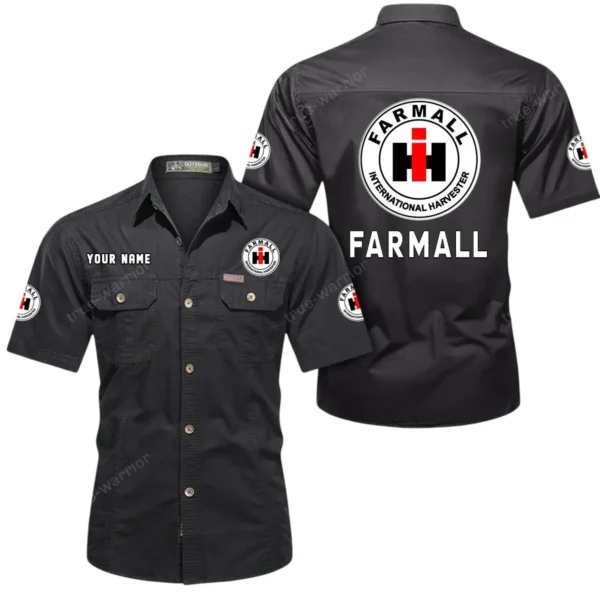 Vintage Field Machine Exclusive Logo Short Sleeved Shirt, Gift For Vintage Field Machine Lovers CAR444 - Black