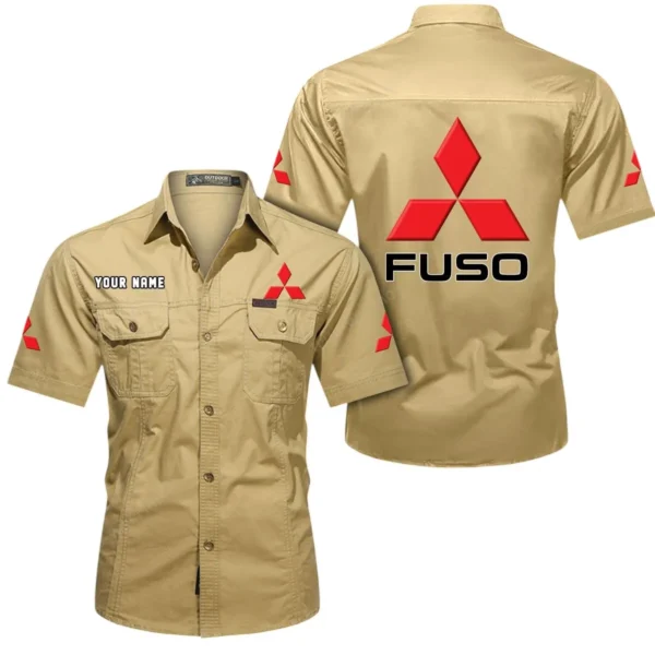 Family Hatchback Exclusive Logo Short Sleeved Shirt, Gift For Family Hatchback Enthusiasts CAR444 - Khaki