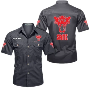 Heavy-Duty Tractor Exclusive Logo Short Sleeved Shirt, Gift For Heavy-Duty Tractor Enthusiasts CAR444 - Gray