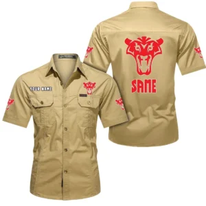 Tillage Companion Exclusive Logo Short Sleeved Shirt, Gift For Tillage Companion Enthusiasts CAR444 - Khaki