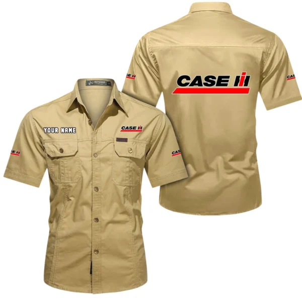 Ranch Tractor Exclusive Logo Short Sleeved Shirt, Gift For Ranch Tractor Enthusiasts CAR444 - Khaki