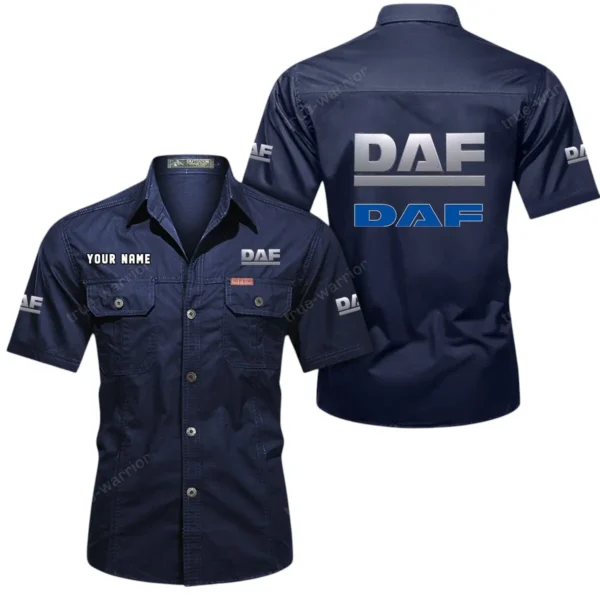 Freight Truck Exclusive Logo Short Sleeved Shirt, Gift For Freight Truck Enthusiasts CAR444 - Dark Blue