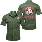 Car Exclusive Logo Short Sleeved Shirt, Gift For Car Enthusiasts CAR444 - Army Green
