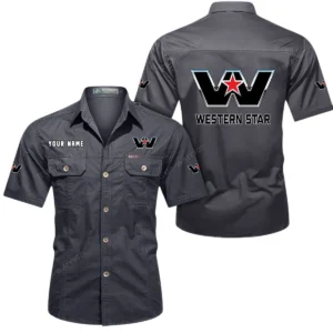 Transport Vehicle Exclusive Logo Short Sleeved Shirt, Gift For Transport Vehicle Enthusiasts CAR444 - Gray