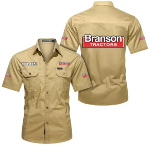 Field Tractor Exclusive Logo Short Sleeved Shirt, Gift For Field Tractor Enthusiasts CAR444 - Khaki