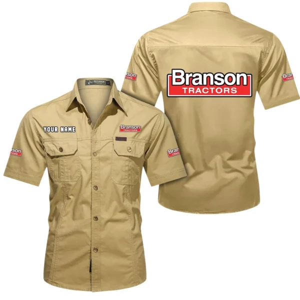 Field Tractor Exclusive Logo Short Sleeved Shirt, Gift For Field Tractor Enthusiasts CAR444 - Khaki