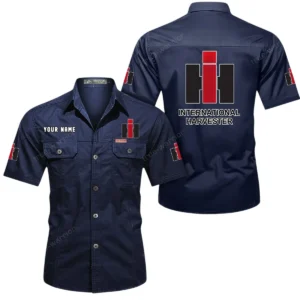 Crop Harvester Exclusive Logo Short Sleeved Shirt, Gift For Crop Harvester Enthusiasts CAR444 - Dark Blue