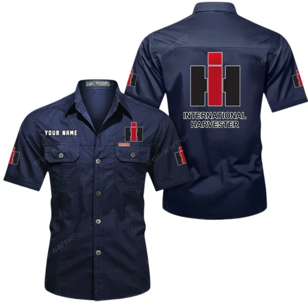 Crop Harvester Exclusive Logo Short Sleeved Shirt, Gift For Crop Harvester Enthusiasts CAR444 - Dark Blue