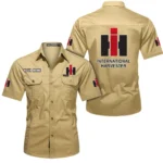 Utility Tractor Exclusive Logo Short Sleeved Shirt, Gift For Utility Tractor Lovers CAR444 - Khaki