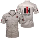 Farm Work Machine Exclusive Logo Short Sleeved Shirt, Gift For Farm Work Machine Lovers CAR444 - Beige
