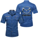 Compact Car  Exclusive Logo Short Sleeved Shirt, Gift For Compact Car  Lovers CAR444 - Cowboy Blue