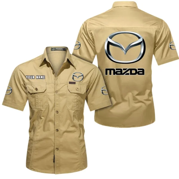Roadster  Exclusive Logo Short Sleeved Shirt, Gift For Roadster  Lovers CAR444 - Khaki