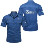 Field Workhorse Exclusive Logo Short Sleeved Shirt, Gift For Field Workhorse Enthusiasts CAR444 - Cowboy Blue