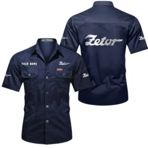 Crop Tiller Exclusive Logo Short Sleeved Shirt, Gift For Crop Tiller Enthusiasts CAR444 - Dark Blue