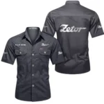 Plowing Tractor Exclusive Logo Short Sleeved Shirt, Gift For Plowing Tractor Enthusiasts CAR444 - Gray