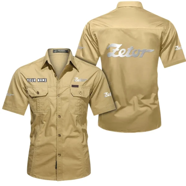 Rural Workhorse Exclusive Logo Short Sleeved Shirt, Gift For Rural Workhorse Enthusiasts CAR444 - Khaki