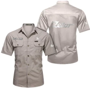Soil Management Tractor Exclusive Logo Short Sleeved Shirt, Gift For Soil Management Tractor Enthusiasts CAR444 - Beige
