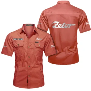 Farming Power Machine Exclusive Logo Short Sleeved Shirt, Gift For Farming Power Machine Enthusiasts CAR444 - Red