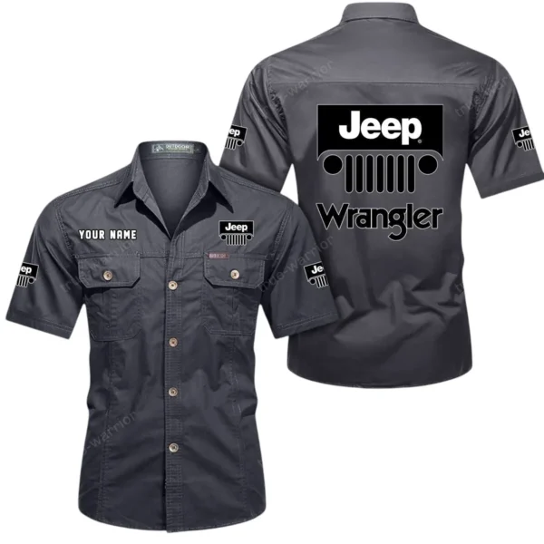 Open-Top SUV Company Exclusive Logo Short Sleeved Shirt, Gift For Open-Top SUV Company Enthusiasts CAR444 - Gray