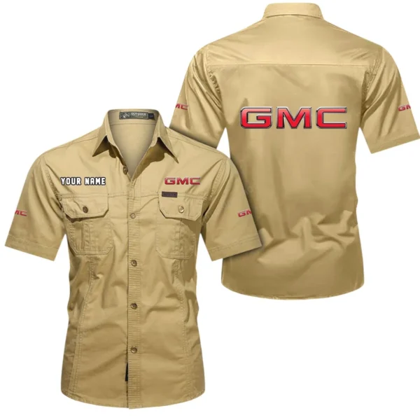 Workhorse Truck Exclusive Logo Short Sleeved Shirt, Gift For Workhorse Truck Enthusiasts CAR444 - Khaki