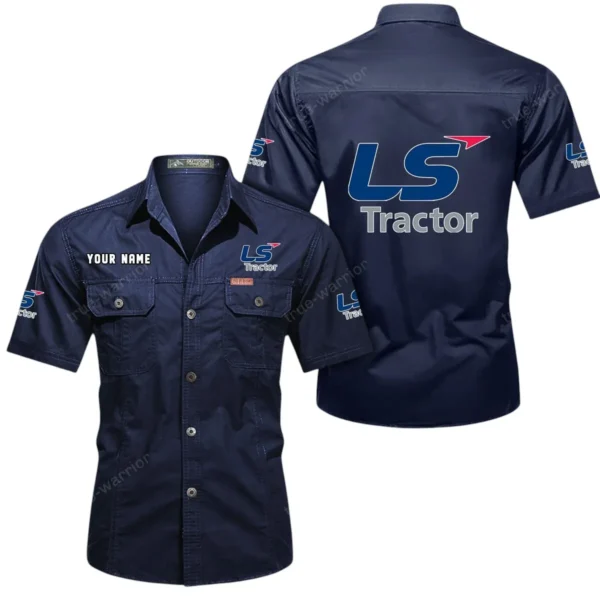 Field Tractor Exclusive Logo Short Sleeved Shirt, Gift For Field Tractor Enthusiasts CAR444 - Dark Blue