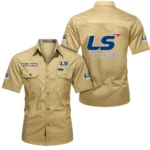 Garden Tractor Exclusive Logo Short Sleeved Shirt, Gift For Garden Tractor Enthusiasts CAR444 - Khaki
