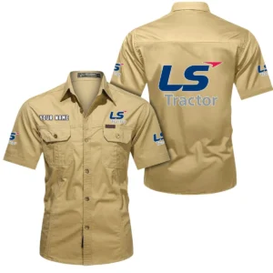Garden Tractor Exclusive Logo Short Sleeved Shirt, Gift For Garden Tractor Enthusiasts CAR444 - Khaki