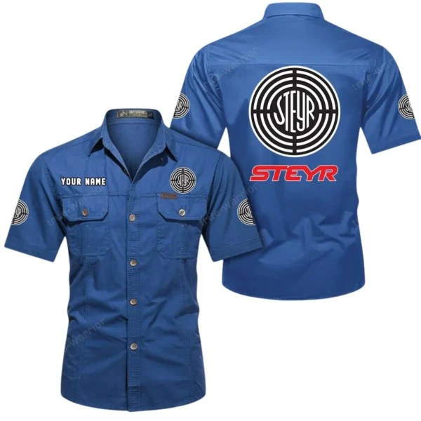 Precision Agriculture Tractor Exclusive Logo Short Sleeved Shirt, Gift For Precision Agriculture Tractor Lovers CAR444 - Cowboy Blue