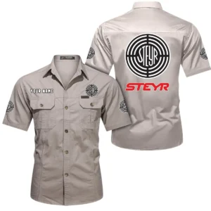Power Tillage Tractor Exclusive Logo Short Sleeved Shirt, Gift For Power Tillage Tractor Lovers CAR444 - Beige