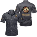Nostalgic Car Exclusive Logo Short Sleeved Shirt, Gift For Nostalgic Car Enthusiasts CAR444 - Gray
